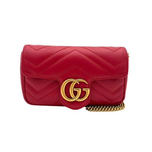 Gucci GG Marmont Super Mini Bag-Red Leather : Super Mini