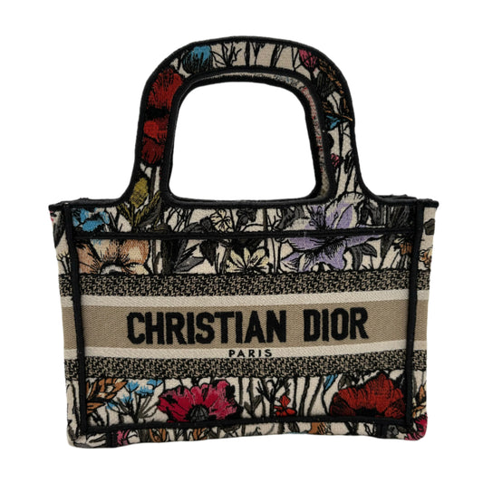 CHRISTIAN DIOR Embroidered Mille Fleurs Mini Book Tote