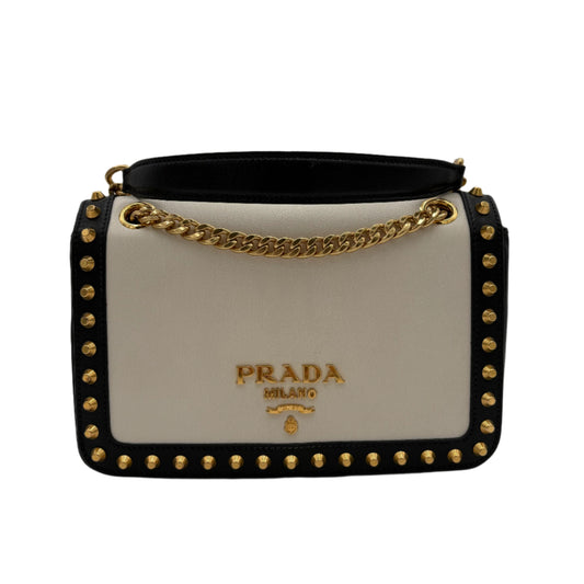 Prada Glace Calf Studded Crossbody