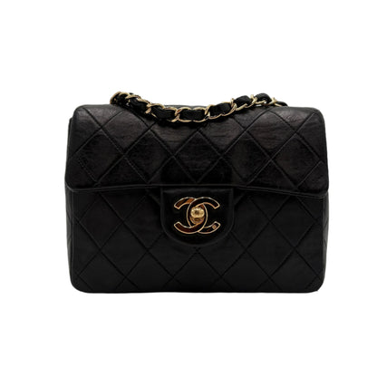 Chanel 1989-1991 Mini Square Classic Lambskin Single Flap Bag