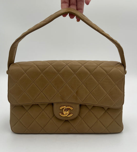 Chanel Double Sided Flap Bag-Beige : Medium