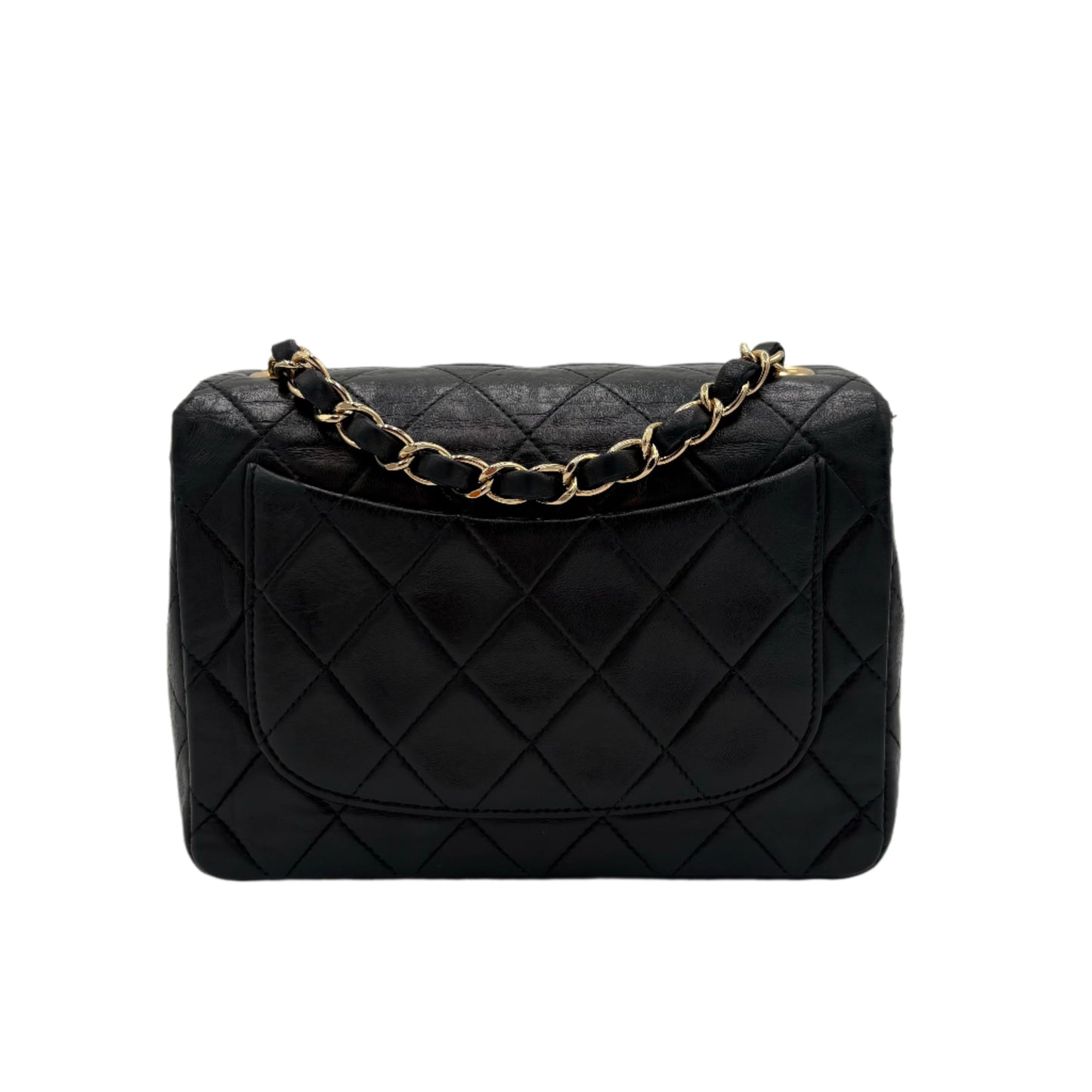 Chanel 1989-1991 Mini Square Classic Lambskin Single Flap Bag