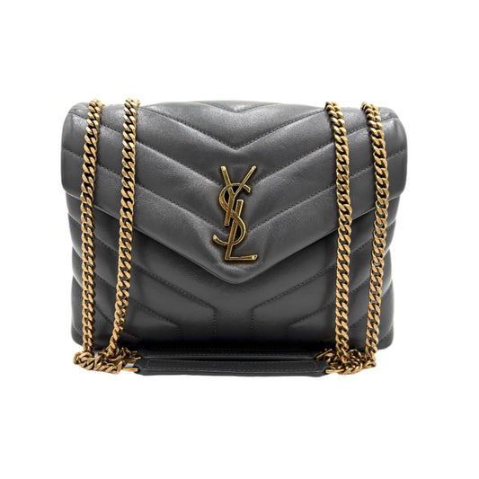 YSL Loulou Quilted Shoulder Bag - Grey