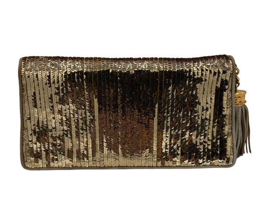 Rare 1986 Chanel Sequin Clutch-Gold