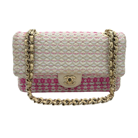 2019 Chanel Pink Tweed Single Flap Bag