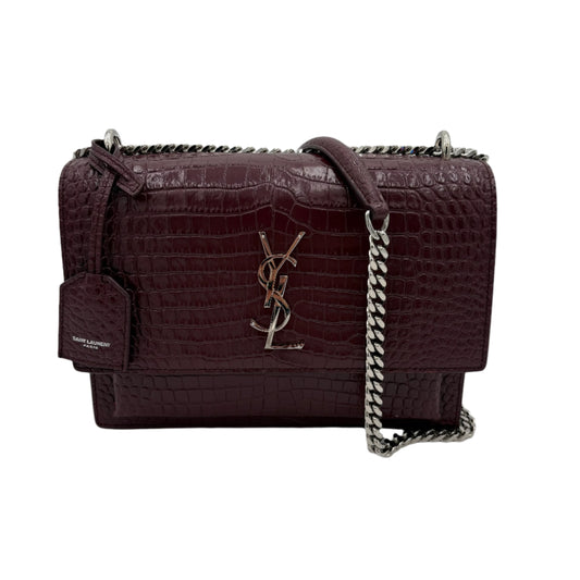 Medium YSL Sunset Chain Bag - Purple