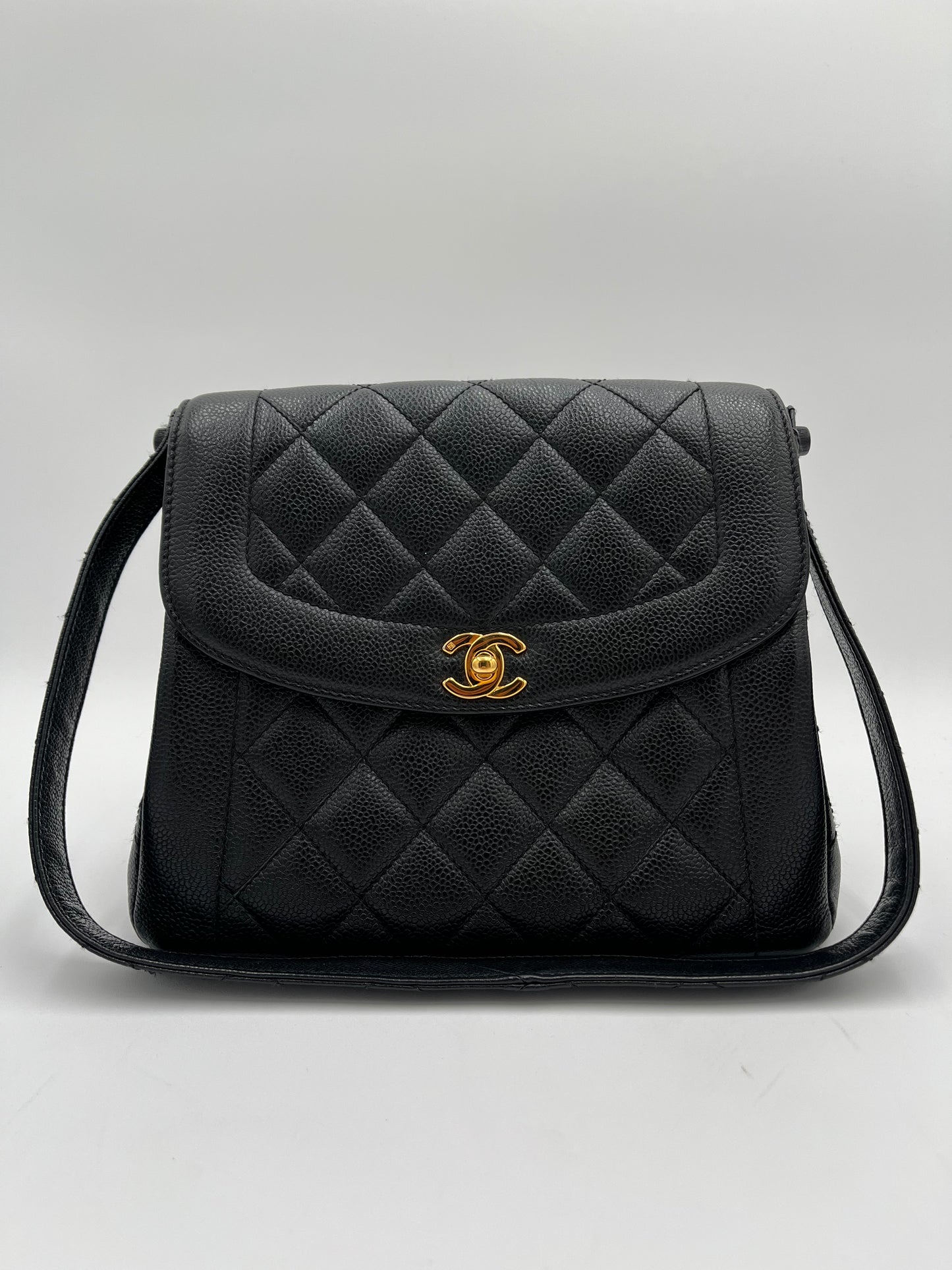 1996 Chanel Flap Shoulder Bag-Black Caviar