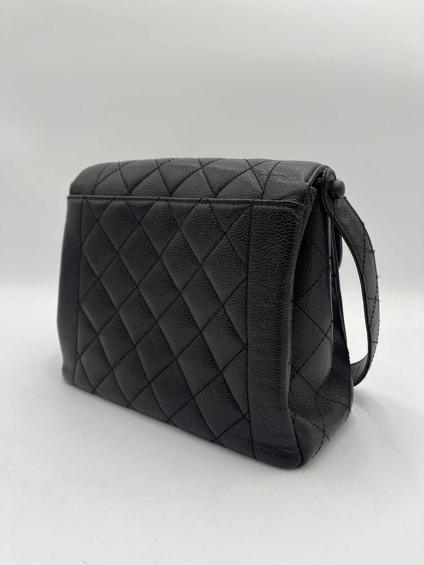 1996 Chanel Flap Shoulder Bag-Black Caviar