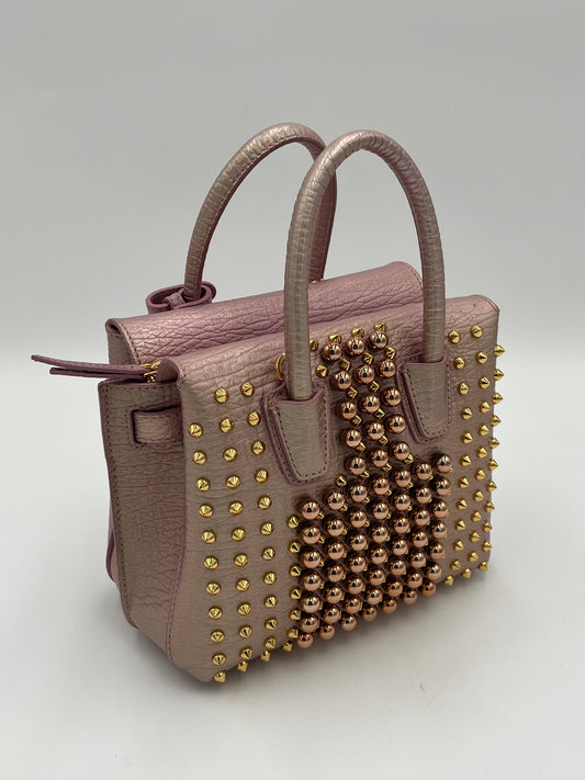 MCM Milla Pearl Studs Mini Tote-Pink