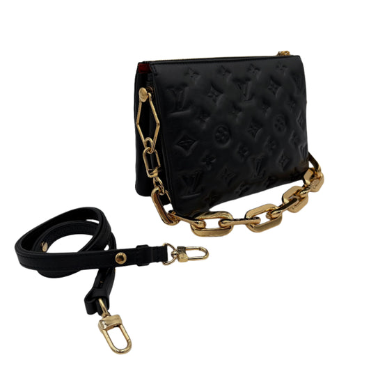 Louis Vuitton  Lambskin Embossed Monogram Coussin BB Black