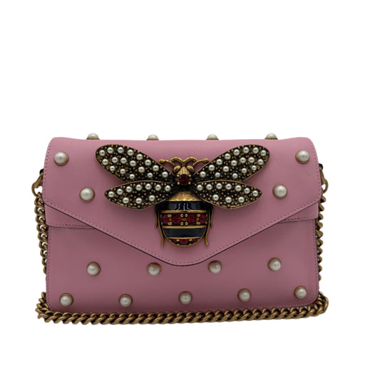 Gucci Pink Pearl Broadway Bee Bag