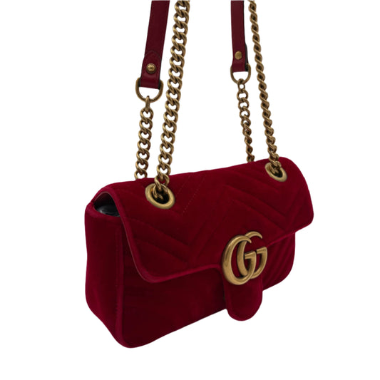 Gucci Velvet GG Velvet Marmont Small Red