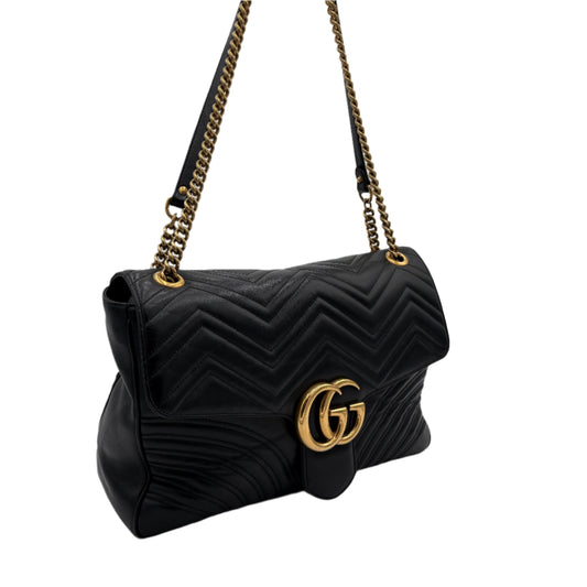 Gucci Maxi Marmont Leather Bag-Black : Maxi