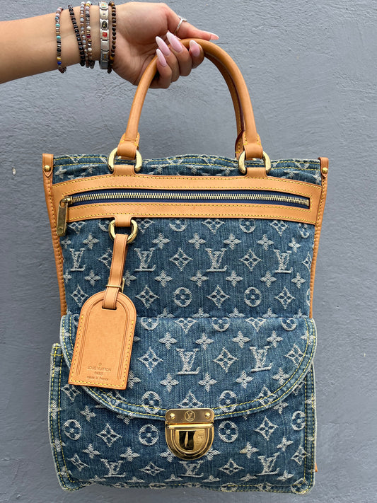 Louis Vuitton Denim Sac Plat-Monogram Den