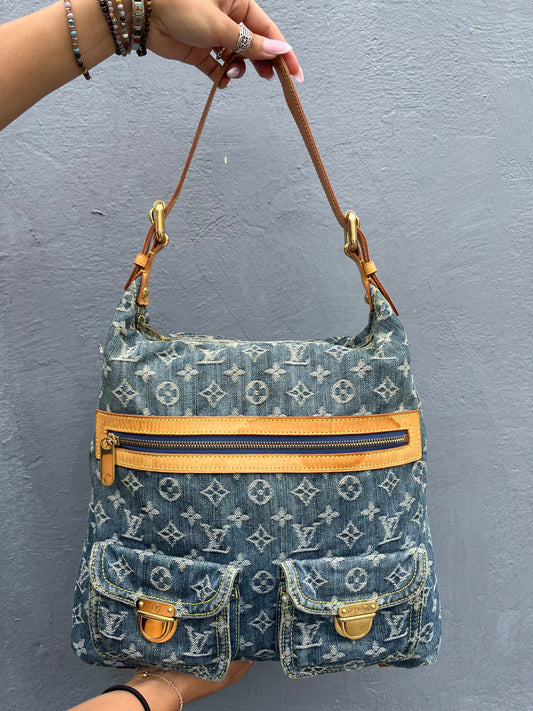 Louis Vuitton Denim Baggy GM.-blue Denim : GM