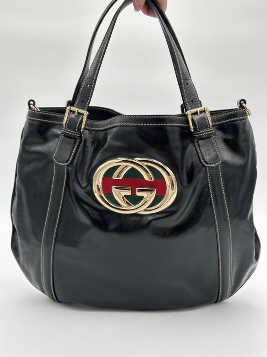 Gucci Britt GG Dialux Web Tote