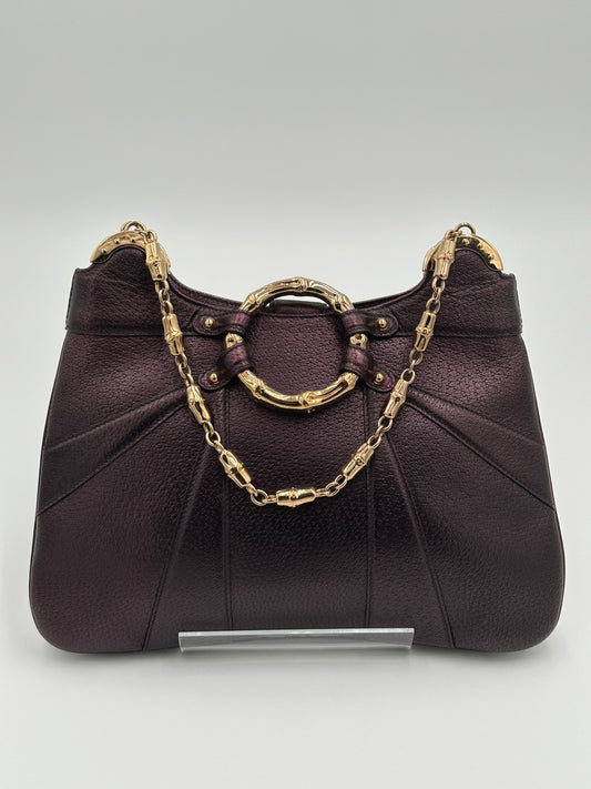 Gucci Leather Tom Ford Bag-Wine Purple