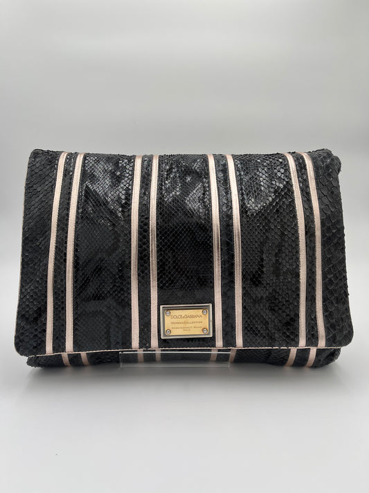 Dolce & Gabbana LIMITED Clutch-Gray Snake : Large