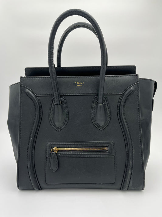 Celine Micro Luggage Tote..-Black