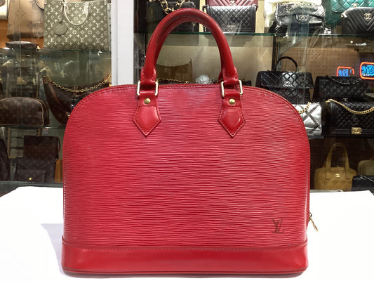 Louis Vuitton Alma MM Red Epi Leather